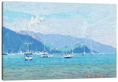 Yachts In Marmaris Bay Turkey Canvas Art Print - Harbor & Port Art