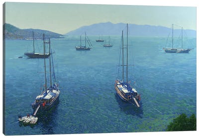The Yachts Bodrum Canvas Art Print - Simon Kozhin