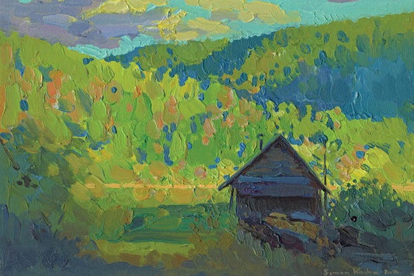 Artists Like Monet: Bathhouse At Chusovaya River Kyn Ural by Simon Kozhin