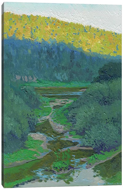 Evening On The Chusovaya River Kyn Urals Canvas Art Print - Simon Kozhin