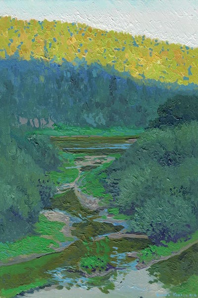 Simon Kozhin: Evening On The Chusovaya River Kyn Urals by Simon Kozhin