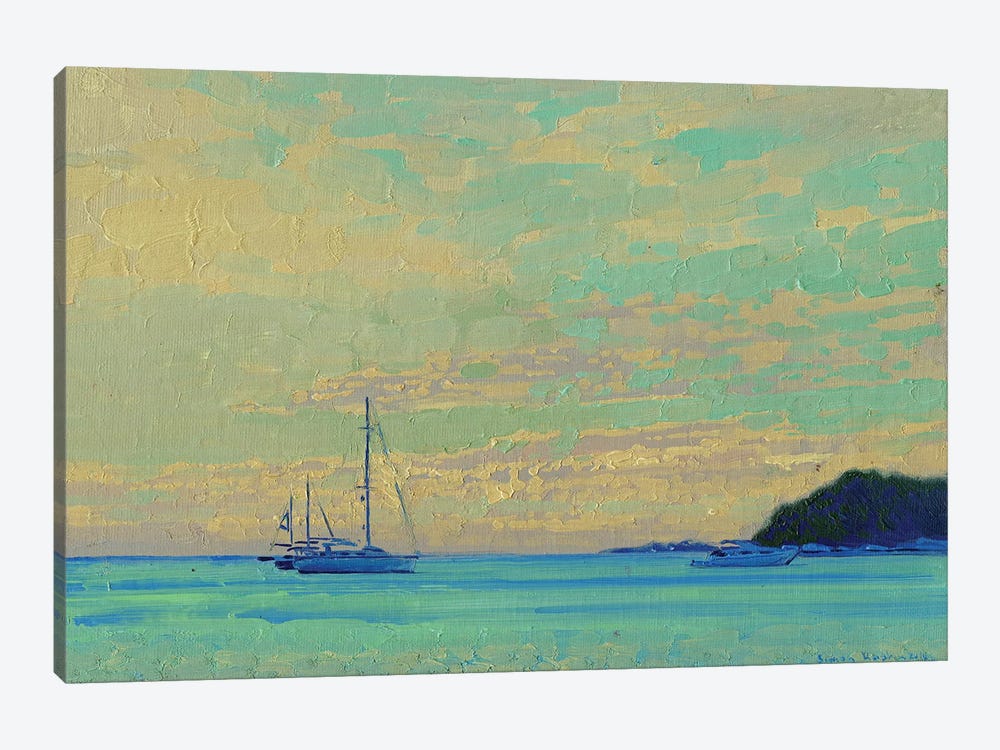 Sunset In The Green Lagoon Croatia by Simon Kozhin 1-piece Canvas Art Print