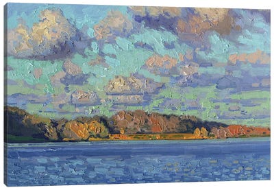 Tsaritsyno Clouds Over The Water Canvas Art Print - Plein Air Paintings