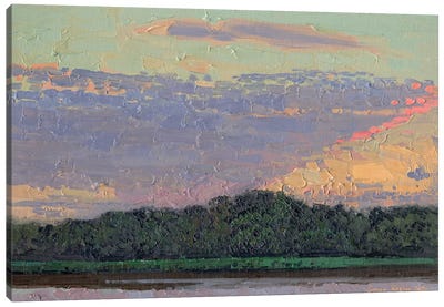 Sunset Tsaritsyno Pond Canvas Art Print - Simon Kozhin