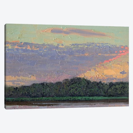 Sunset Tsaritsyno Pond Canvas Print #SKZ183} by Simon Kozhin Art Print