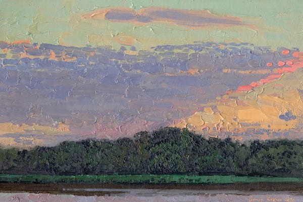 Artists Like Monet: Sunset Tsaritsyno Pond by Simon Kozhin