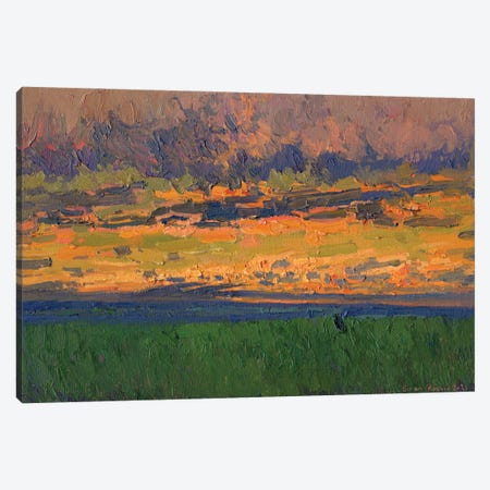 Sunset In The Field Chamzinka Canvas Print #SKZ186} by Simon Kozhin Canvas Artwork