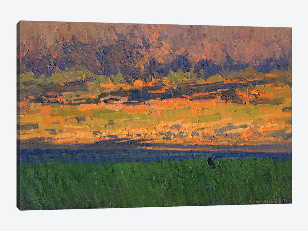 Sunset In The Field Chamzinka by Simon Kozhin 1-piece Canvas Art Print