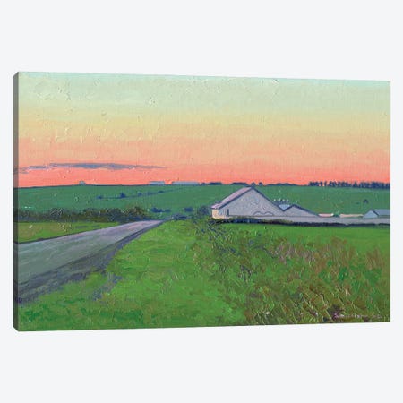 Sunset At The Farm Canvas Print #SKZ187} by Simon Kozhin Canvas Artwork