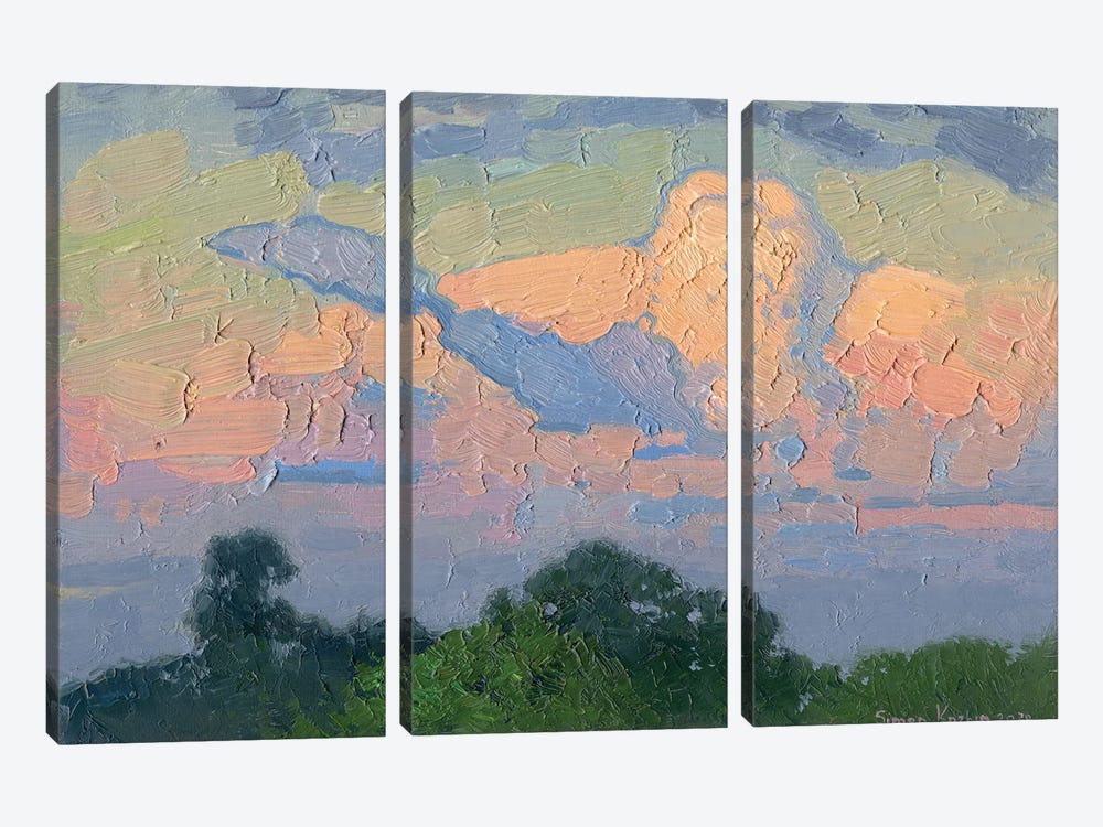 Clouds At Sunset by Simon Kozhin 3-piece Canvas Wall Art