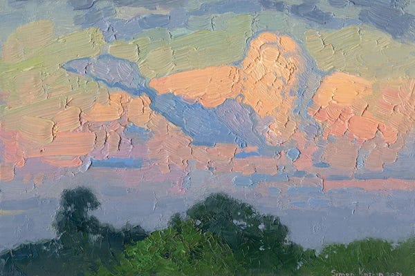 Pastel Impressionism: Clouds At Sunset by Simon Kozhin
