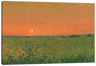 Orange Sunset Chamzinka Canvas Art Print - Russia Art