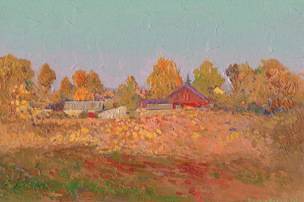 Plein Air Paintings: Chamzinka At Sunset September by Simon Kozhin