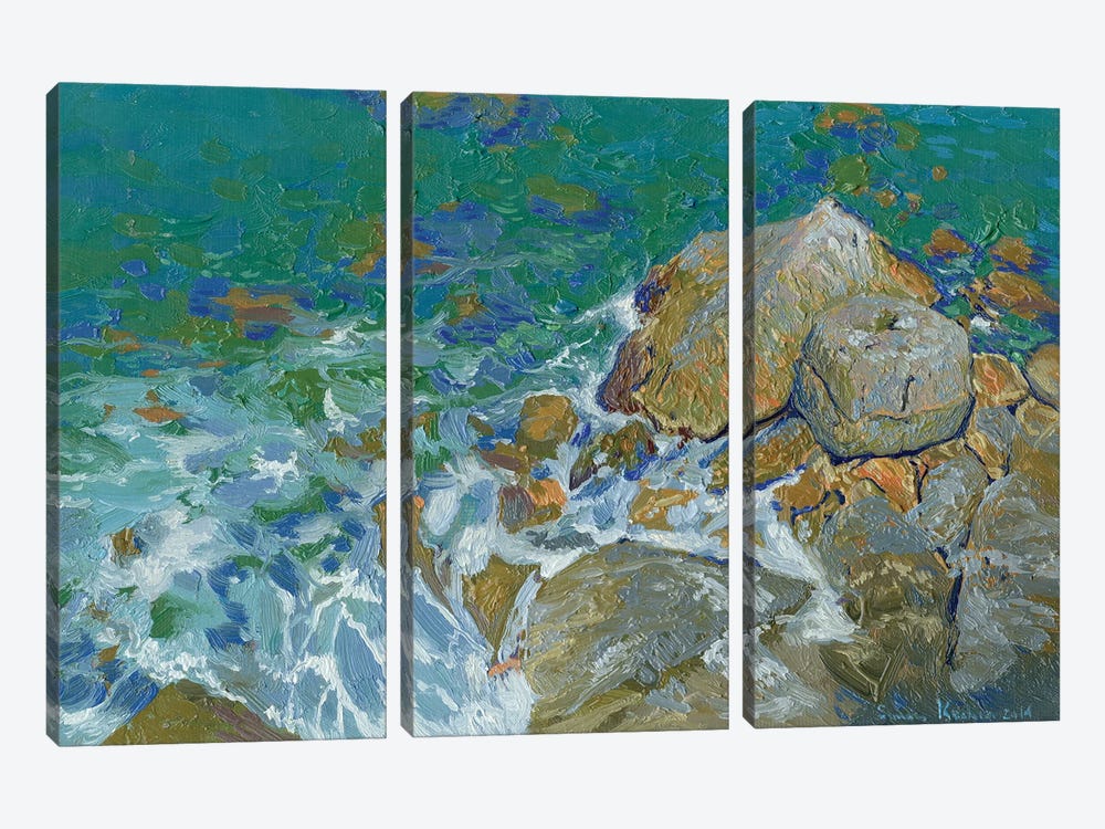 Rocks By The Sea Sutomore Montenegro by Simon Kozhin 3-piece Canvas Print
