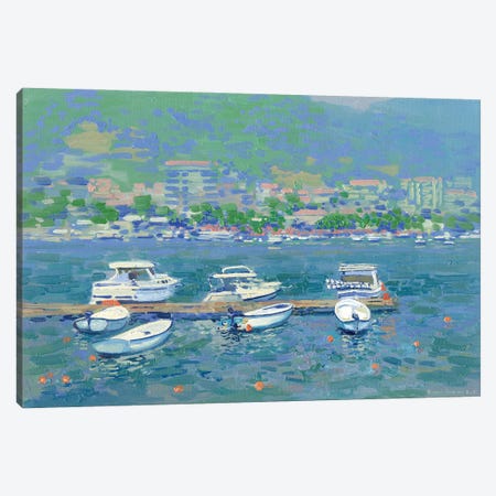 Boats In The Port Of Budva Montenegro Canvas Print #SKZ197} by Simon Kozhin Art Print