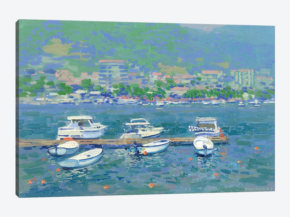 Boats In The Port Of Budva Montenegro by Simon Kozhin 1-piece Canvas Art Print