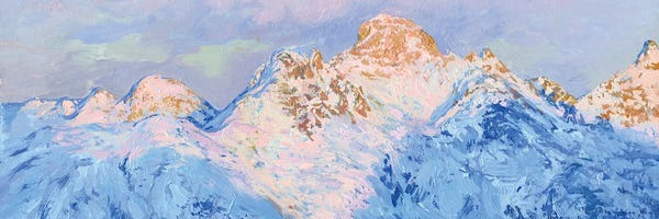 Snowy Mountains: The Last Ray Swiss Mountains by Simon Kozhin