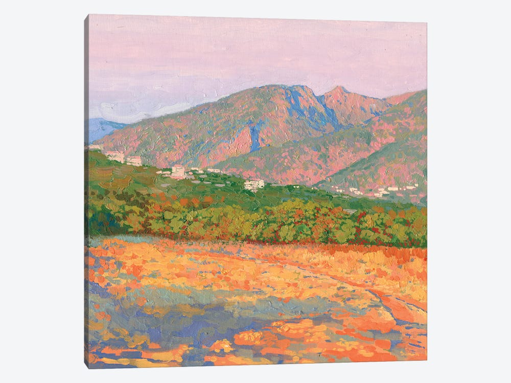Sunset In The Mountains Of Malia Crete by Simon Kozhin 1-piece Canvas Art Print