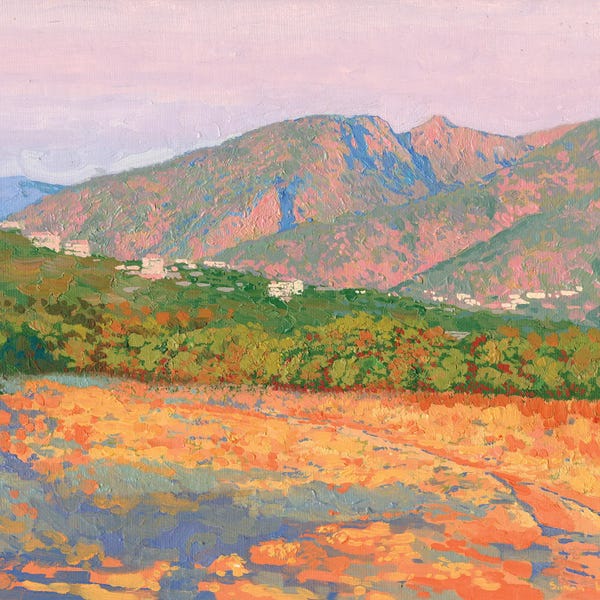 2024 | Peach Fuzz: Sunset In The Mountains Of Malia Crete by Simon Kozhin