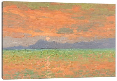 Sunset At Sea Rhodes Greece Canvas Art Print - Simon Kozhin