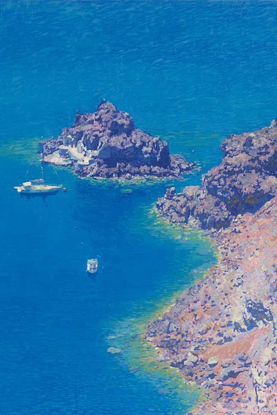 Yachts: Harbor Santorini Island by Simon Kozhin