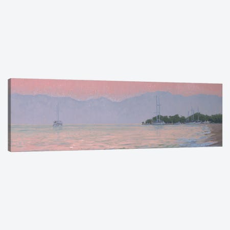 Sunset On The Sea Canvas Print #SKZ238} by Simon Kozhin Canvas Art Print