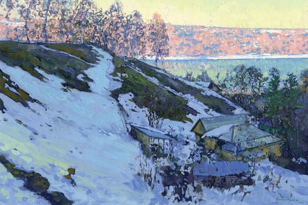 Snow: Ples. The snow is coming down. April. by Simon Kozhin