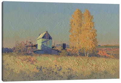 October Evening At The Farm Canvas Art Print - Simon Kozhin