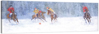 Polo Game. St. Moritz Canvas Art Print - Snow Art