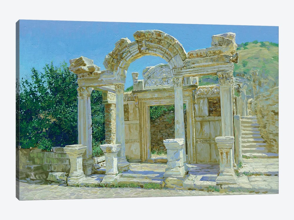Ruins. Temple Of Hadrian by Simon Kozhin 1-piece Canvas Art Print