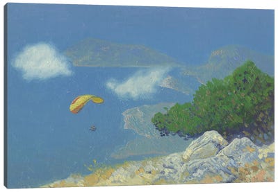 Soaring In The Clouds. Babadag Canvas Art Print - Romania