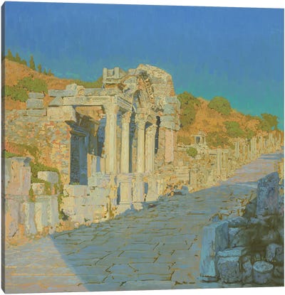 Ephesus. Temple Of Hadrian. Canvas Art Print - Ancient Ruins Art