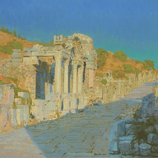 Ancient Ruins: Ephesus. Temple Of Hadrian. by Simon Kozhin