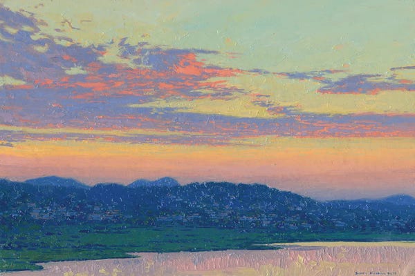 Pastel Impressionism: Sunset Kanone Corfu Greece by Simon Kozhin