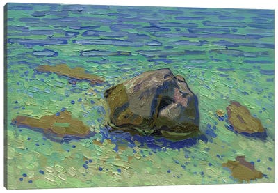 Pebbles In Azure Canvas Art Print - Simon Kozhin