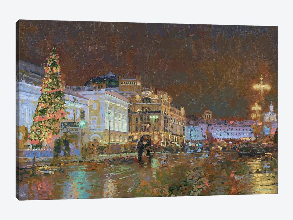 New Year. View Of The Metropol Hotel. by Simon Kozhin 1-piece Canvas Wall Art