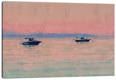 Sunrise. Yachts. Turunch Canvas Art Print - Turkey Art
