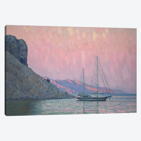Sunset. Italian Beach. Canvas Print #SKZ280} by Simon Kozhin Canvas Art