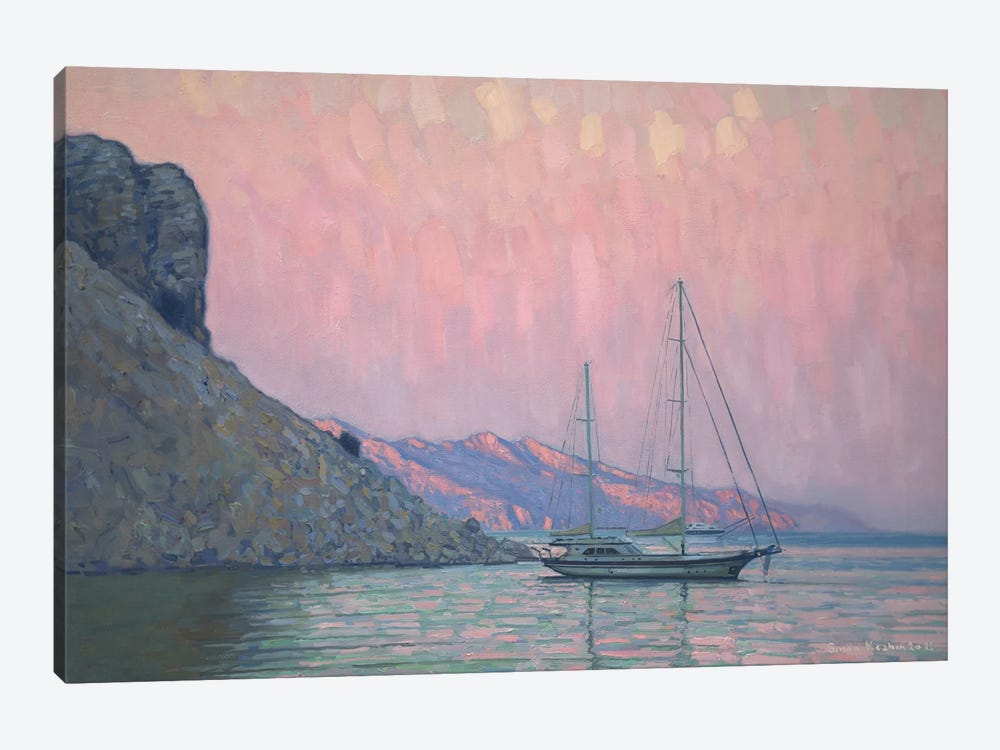 Sunset. Italian Beach. by Simon Kozhin 1-piece Canvas Print