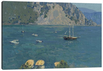Yachts In The Turquoise Lagoon. Turunc Canvas Art Print - Yacht Art