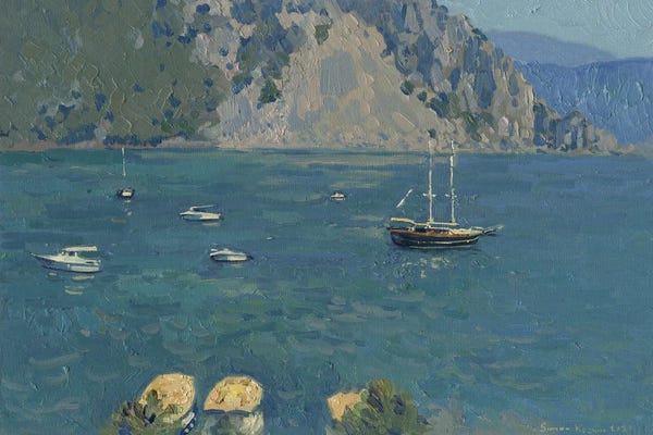 Yachts: Yachts In The Turquoise Lagoon. Turunc by Simon Kozhin