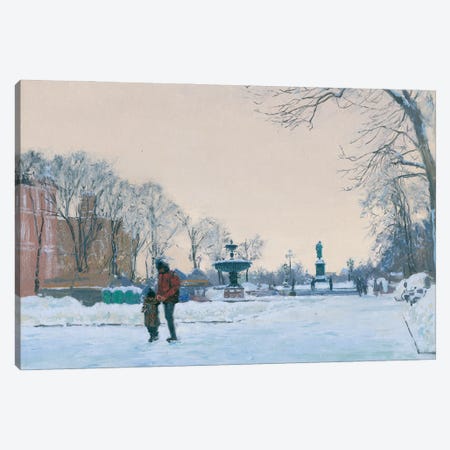 Pushkin Square. To School Canvas Print #SKZ287} by Simon Kozhin Canvas Print