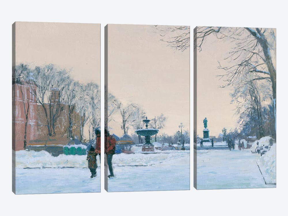 Pushkin Square. To School by Simon Kozhin 3-piece Canvas Art