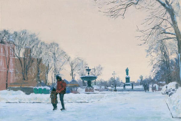 Snow: Pushkin Square. To School by Simon Kozhin