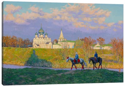 Suzdal. Horse Riding Canvas Art Print - Horseback Art