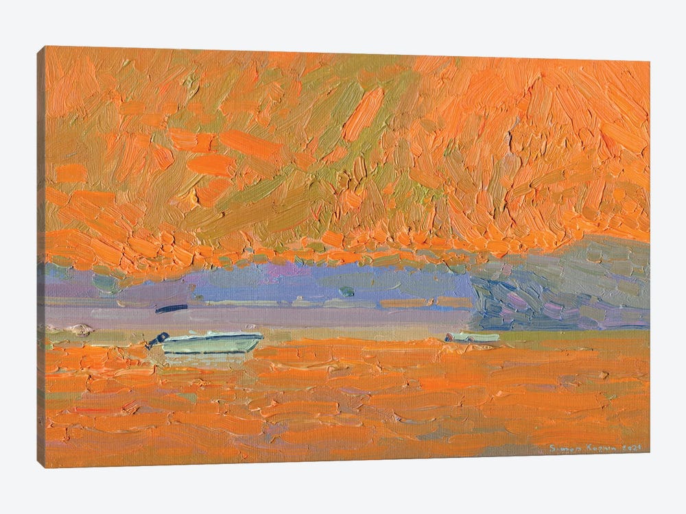 Red Sunset Bali Crete Greece by Simon Kozhin 1-piece Canvas Print