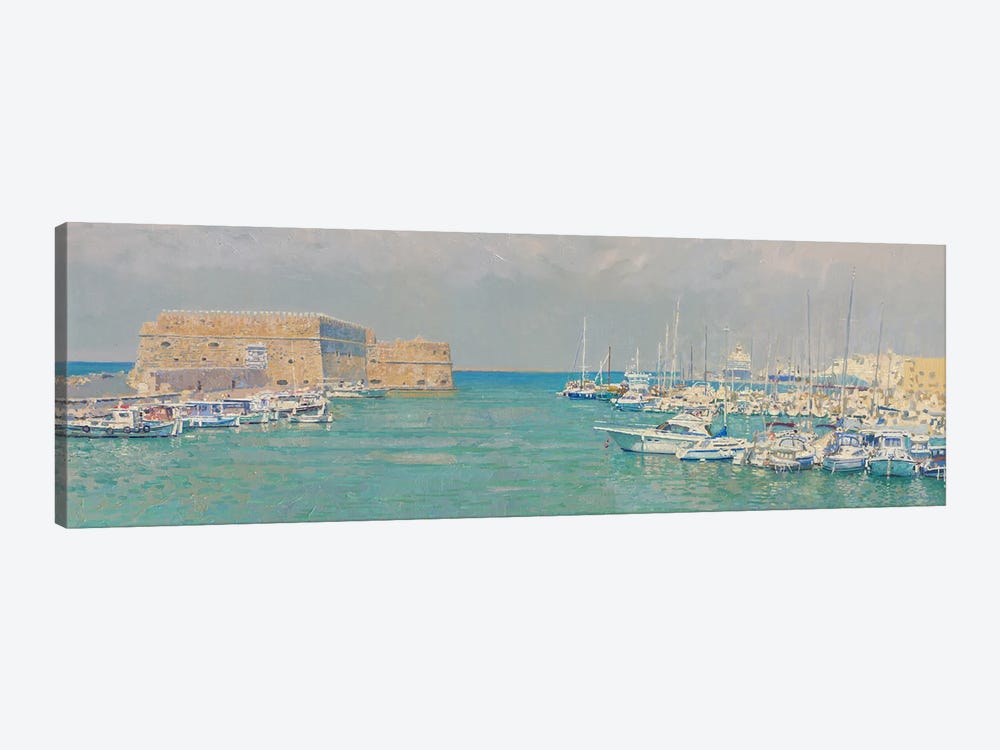 Heraklion. View Of The Old Port And Kules Fortress by Simon Kozhin 1-piece Canvas Art