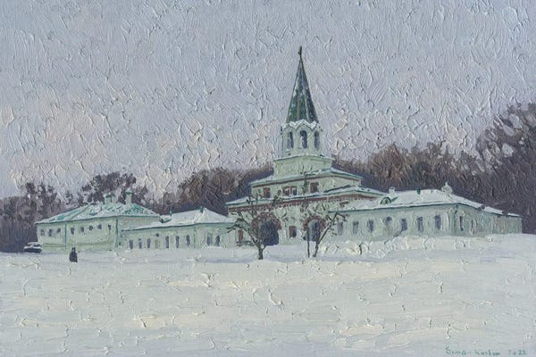Snow: Kolomenskoye In Winter. Front Gate by Simon Kozhin