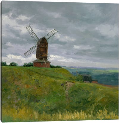 Windmill In UK Canvas Art Print - Simon Kozhin