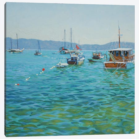 Harbor In Bodrum Canvas Print #SKZ321} by Simon Kozhin Canvas Art Print